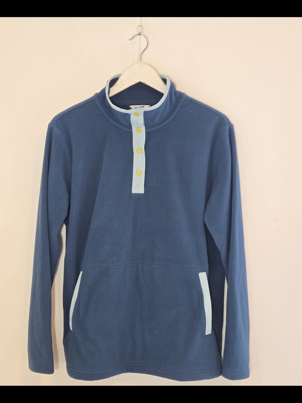 Duluth Trading Co Blue Turtleneck Pullover with Light Trim